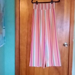 NWOT Multi color elastic waistband pant